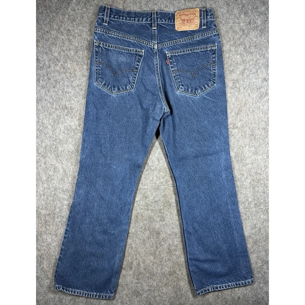 Levi's 517 Jeans Mens 32x27 Actual Blue Bootcut Denim W33 L29 Y2K
